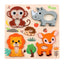 Montessori Cute Animals Wooden Educational Puzzle Set for Babies & Toddlers (Ages 1-3 Years)