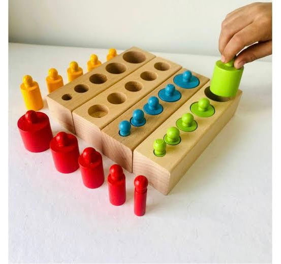 Montessori wooden knobbed cylinder  set