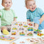 3-in-1 Wooden Peg Puzzle Bundle – Fruits, Vegetables, and Jungle Animals