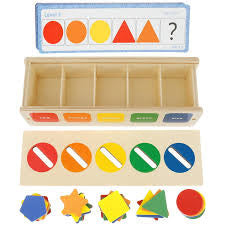 Colors and shapes wooden sorting box toy
