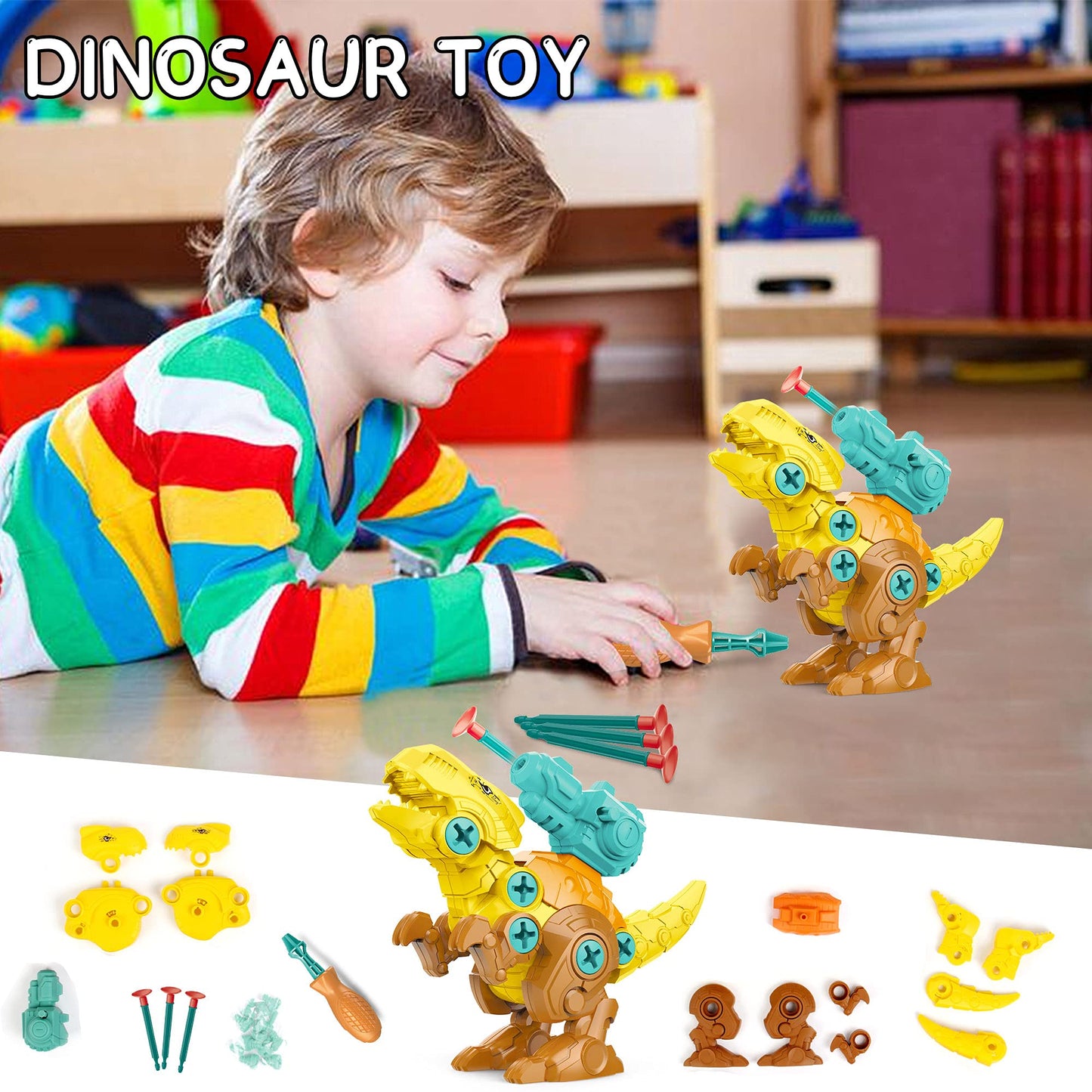 Take-Apart Dinosaur Building Toy – STEM Construction Set