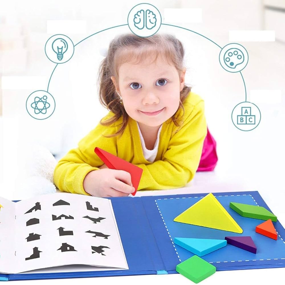 🧩 Magnetic Tangram Woodness Puzzle Book