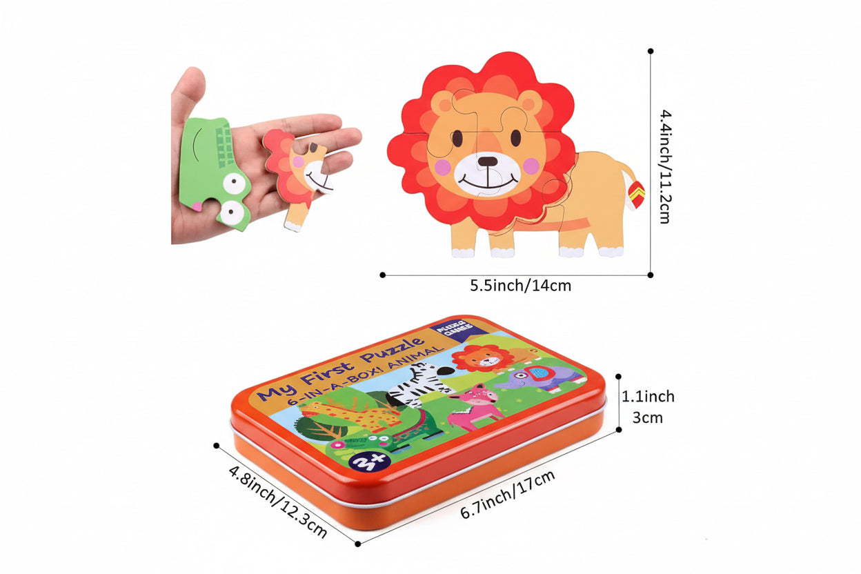 My First Puzzle 6-in-a-Box! Animals – Animal Puzzle Set