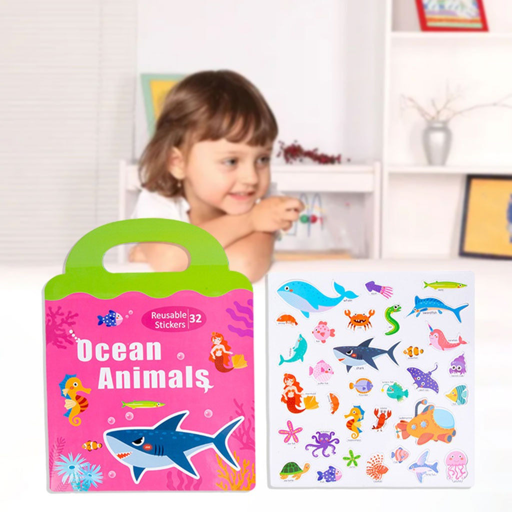 Reusable Ocean Animals Sticker Activity Book – Interactive Learning & Play