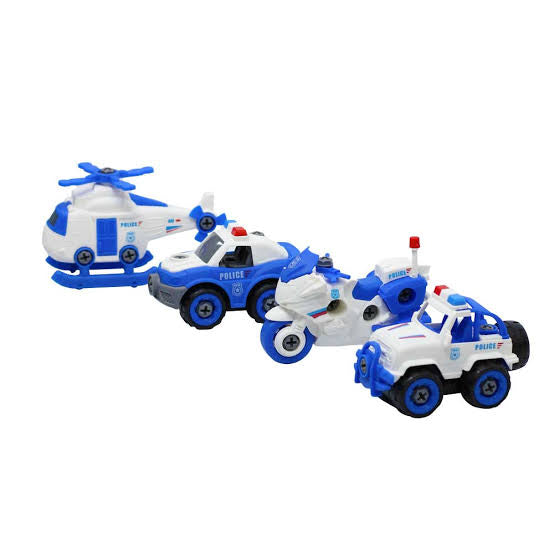DIY Take-Apart Vehicle Sets – Police & Military Series (Ages 3+)