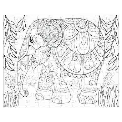 Coloring puzzle Elephant 24 pieces