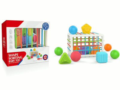 Huanger Sensory Shape Sorter – Elastic Band Cuboid Innovation Kit