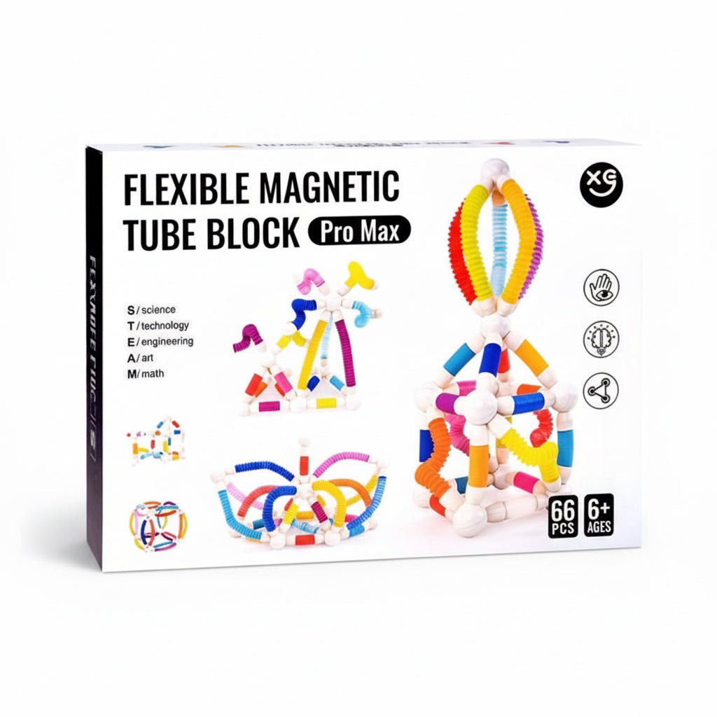Flexible Magnetic Tube 66-piece Building Set – STEM Creative Construction
