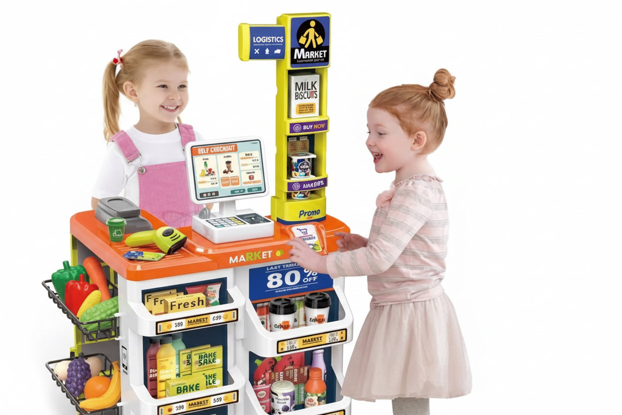 Home Supermarket And Cashier toy 60 pieces( Sounds and Lights)