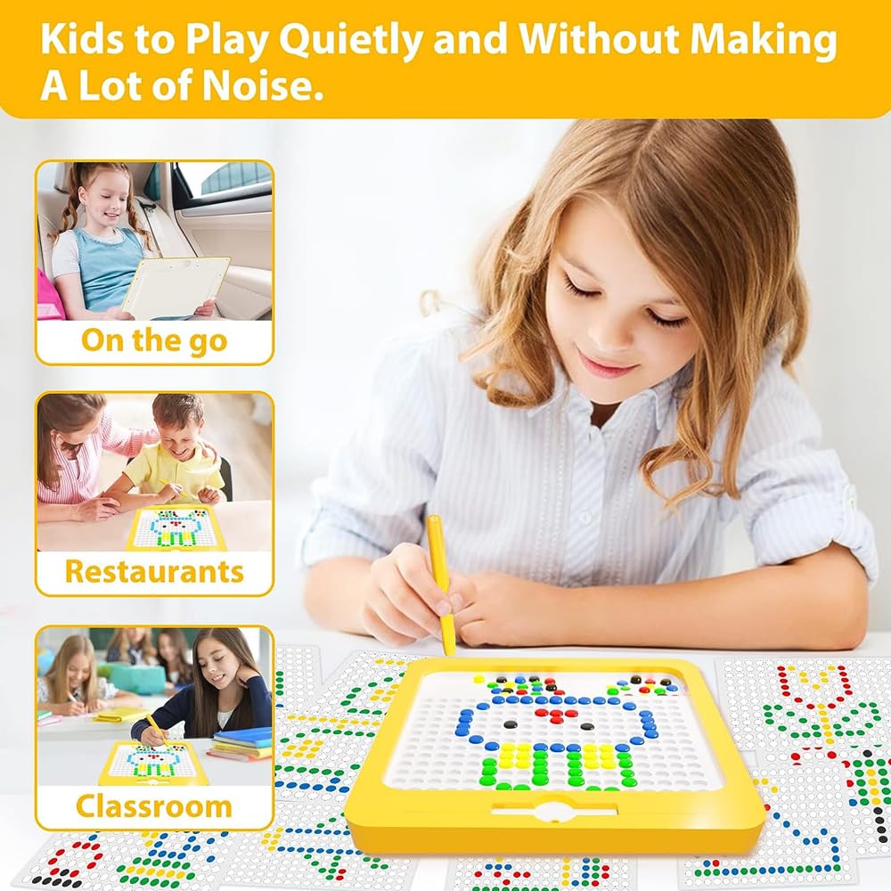 Cute Duck' Magnetic Drawing & Bead Board – Mess-Free Creative Toy