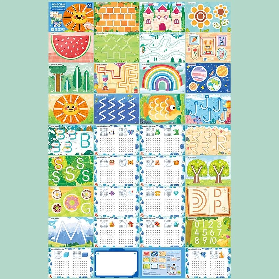 Magical Pen Control & Pre-Writing Workbook – Reusable Tracing Set