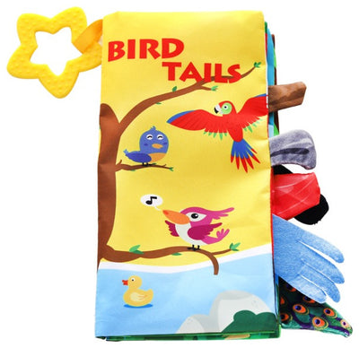 Birds Soft Cloth Book for Babies – Sensory Tails & Sound Buttons (0–36 Months)