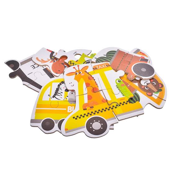 Intellect Toys Puzzle 6 in A Box- Animals and Transportation