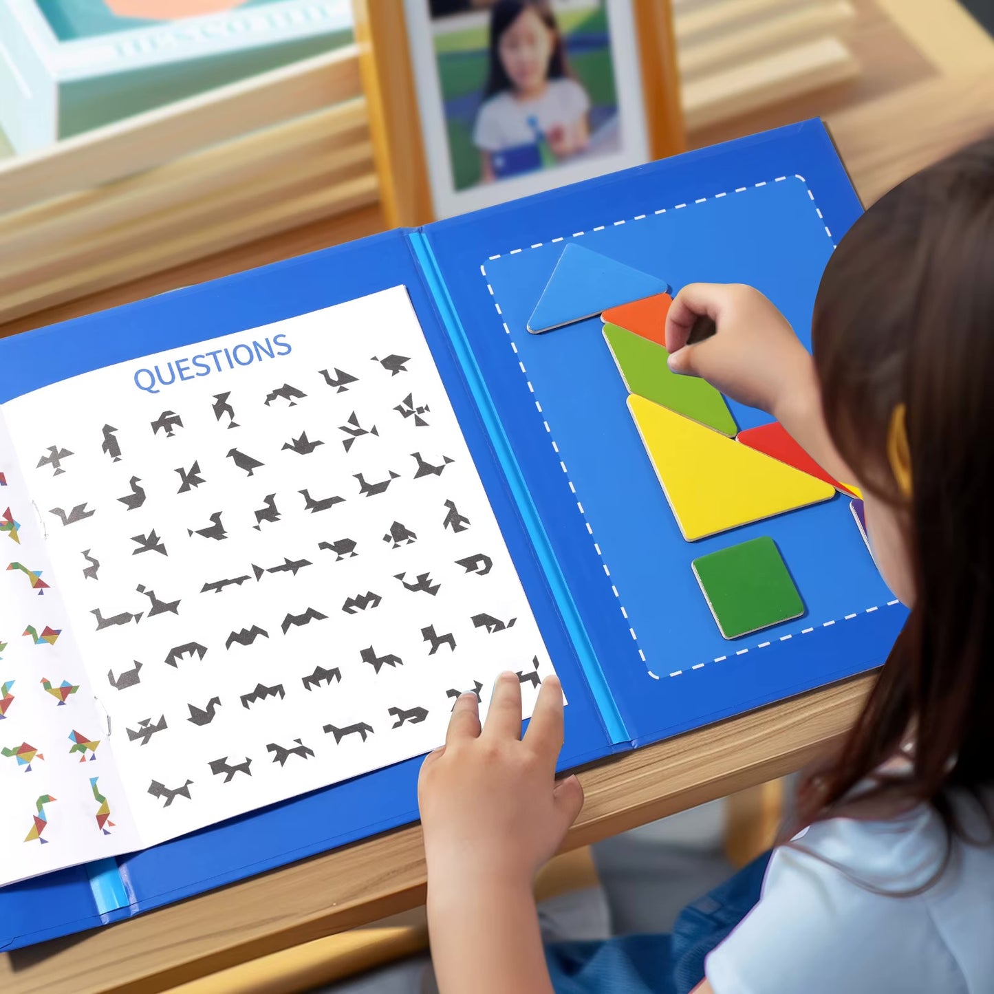 🧩 Magnetic Tangram Woodness Puzzle Book