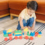 3-Section Geometric Shapes Train – Deluxe Wooden Pull-Along Set