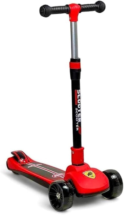 Ferrari Adjustable 3-Wheel Folding Kick Scooter Sensory Balance Toy for Kids (Ages 3-8 Years)