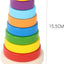 2-in-1 Wooden Rainbow Stacking Rings & Geometric Shape Sorter Tower Toy (Ages 18M+)