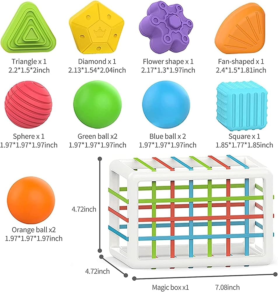 Huanger Sensory Shape Sorter – Elastic Band Cuboid Innovation Kit