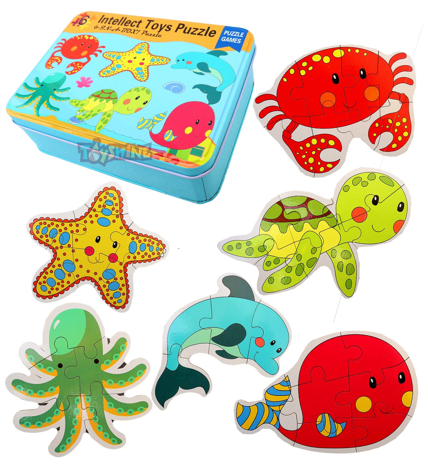 Intellect Toys Puzzle 6 in a box-Sea Animals