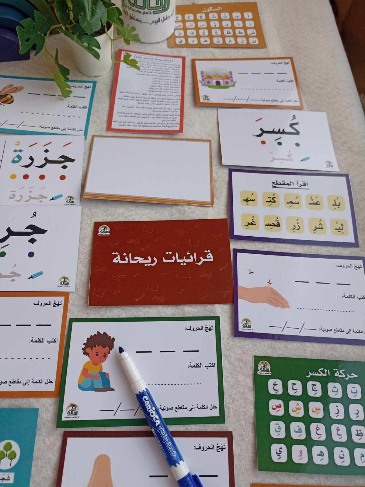 كروت قرائيات اللغة العربية (اكتب وامسح) – ١١٣ بطاقة-المنهج المتكامل لتحليل وتركيب الكلمات