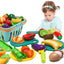 68-Piece Toddler Pretend Play Food Set with Cutting Tools & Grocery Basket