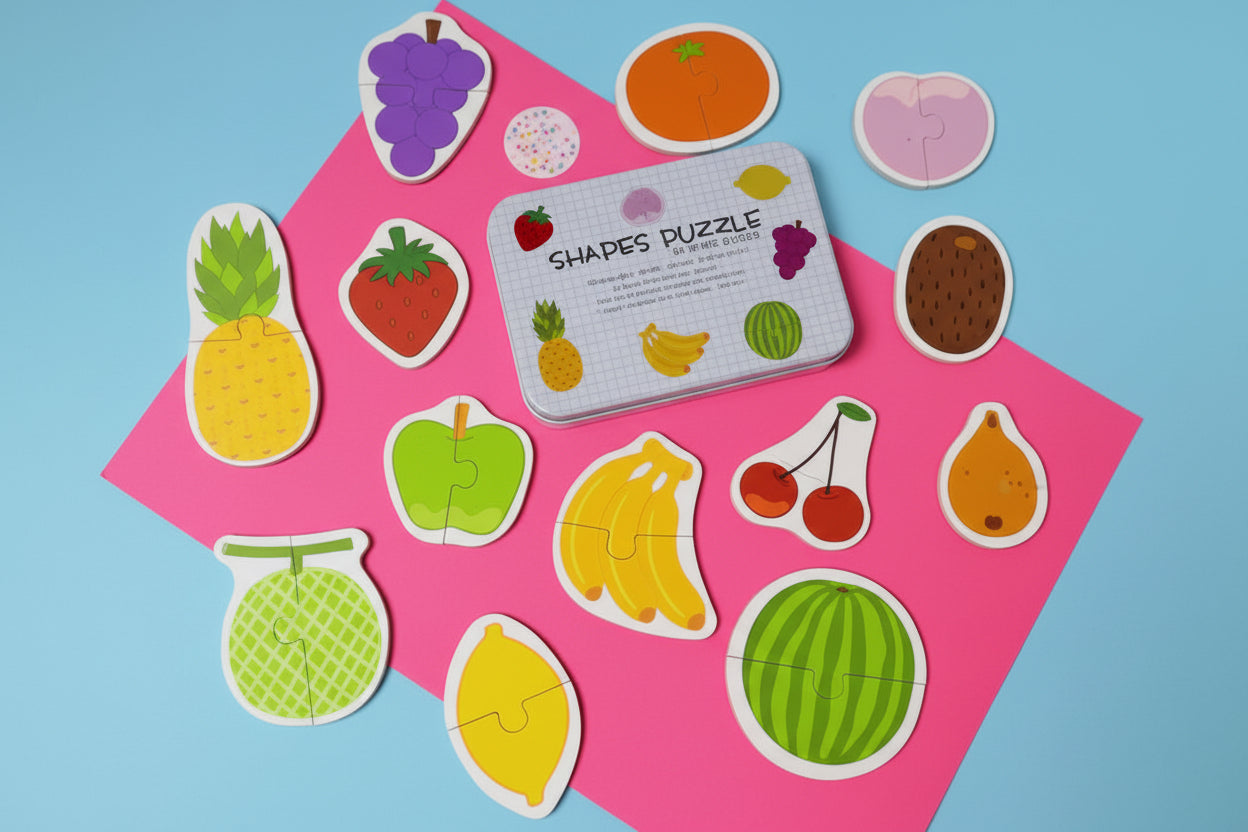 Wooden Fruit Shape Puzzle Set for Kids – Two-Pieces Puzzle