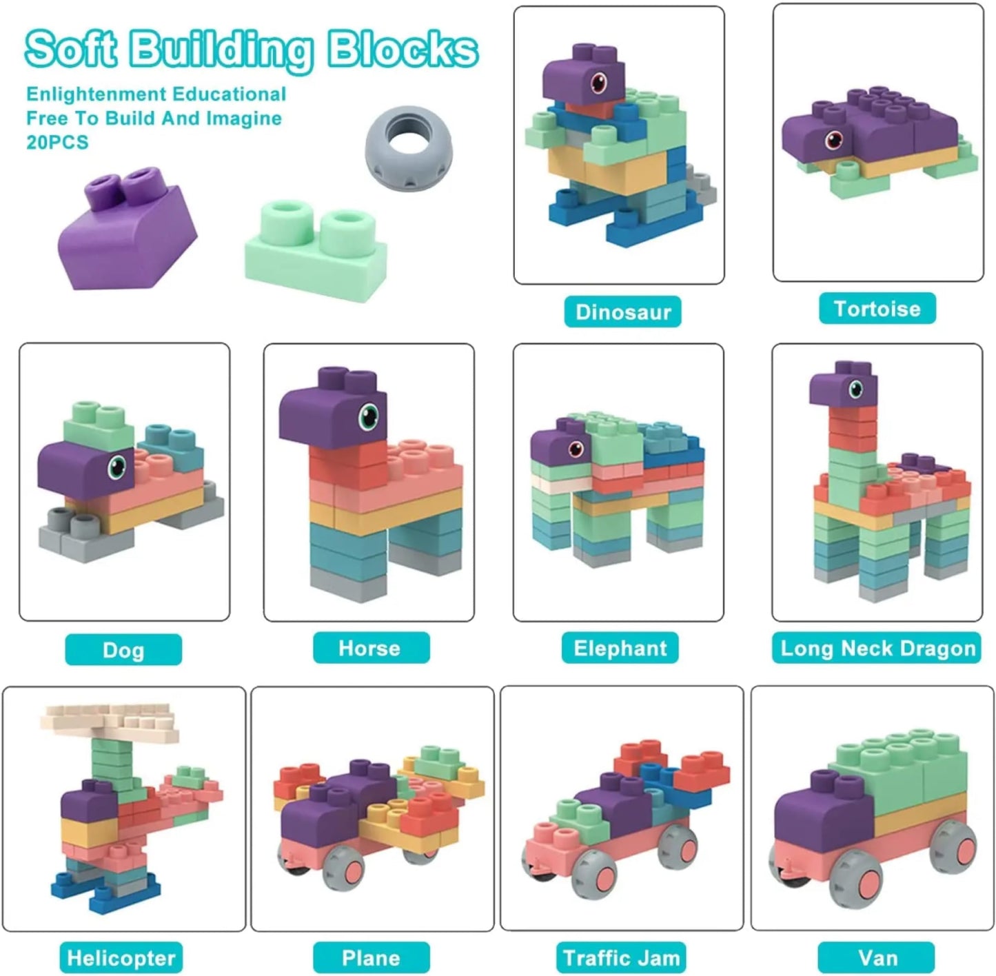 Soft Silicone Building Blocks-43 pieces