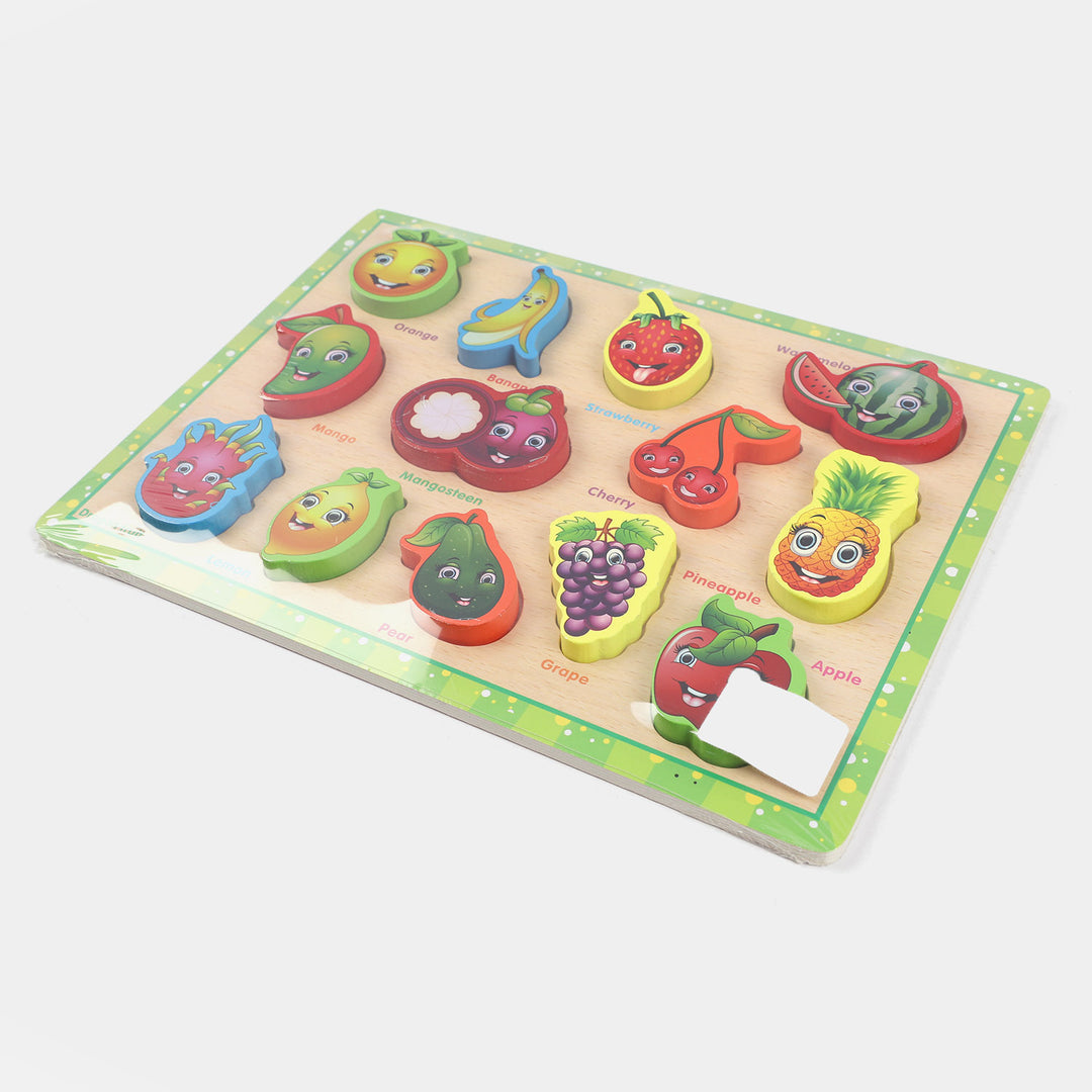 Wooden Fruit Chunky Puzzle – First Colors & Shape Recognition
