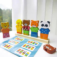 Wooden Mix & Match Dress-Up Puzzle – Montessori Animal Collection