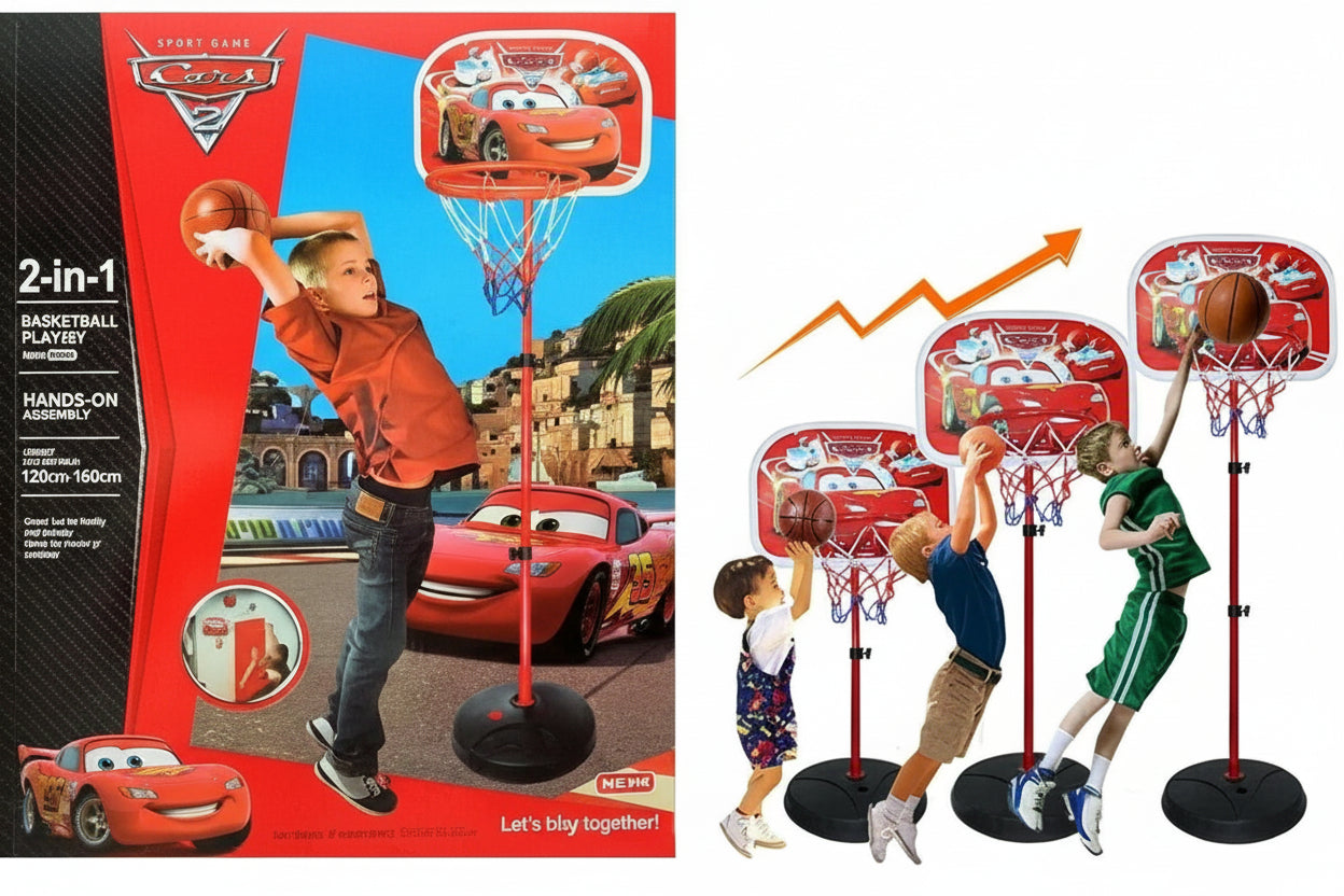 Disney Pixar Cars 2-in-1 Athletic Basketball Suite | Ages 3+ | Master Dynamic Balance & Gross Motor Calibrating