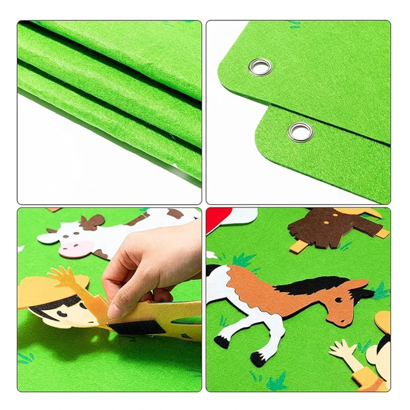 Farm Animals Felt Story Board – Interactive Educational Wall Toy