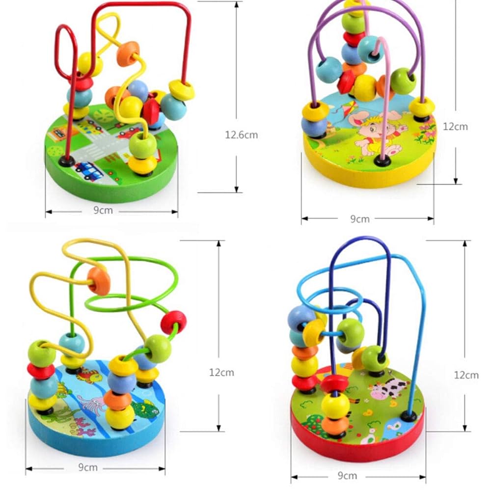 Montessori wooden small circulating bead toy