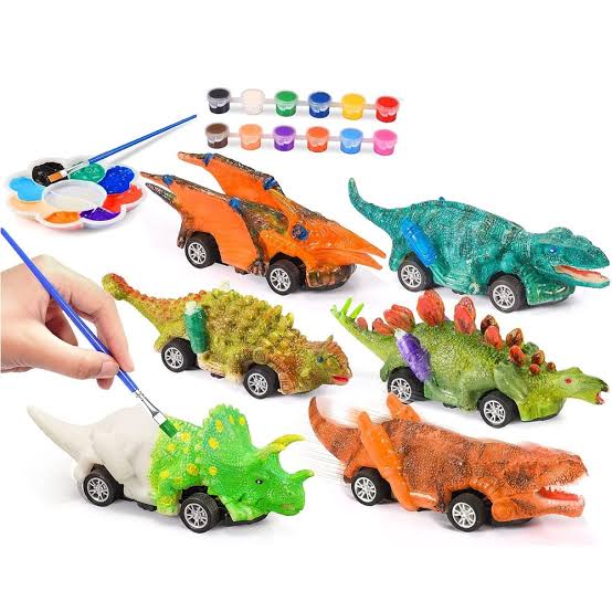 DIY Dinosaurs painting kit and pull back cars 2 in 1