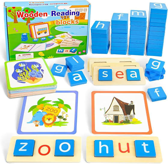 Wooden reading blocks