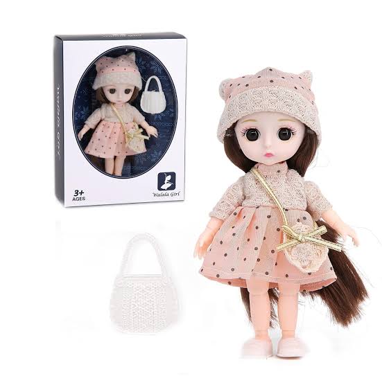 Walala Fashion Small Doll 16cm with Handbag – Jointed Mini Doll