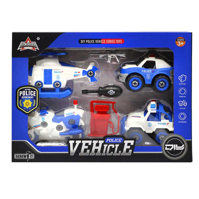DIY Take-Apart Vehicle Sets – Police & Military Series (Ages 3+)