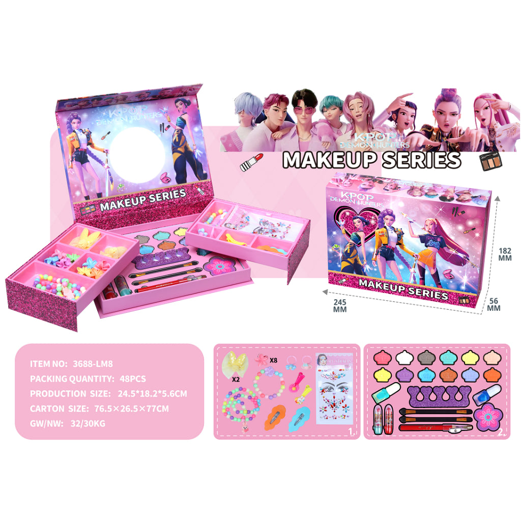 K-Pop Demon Hunters Makeup Kit Sensory Pretend Play Cosmetics for Kids (Ages 4-8)