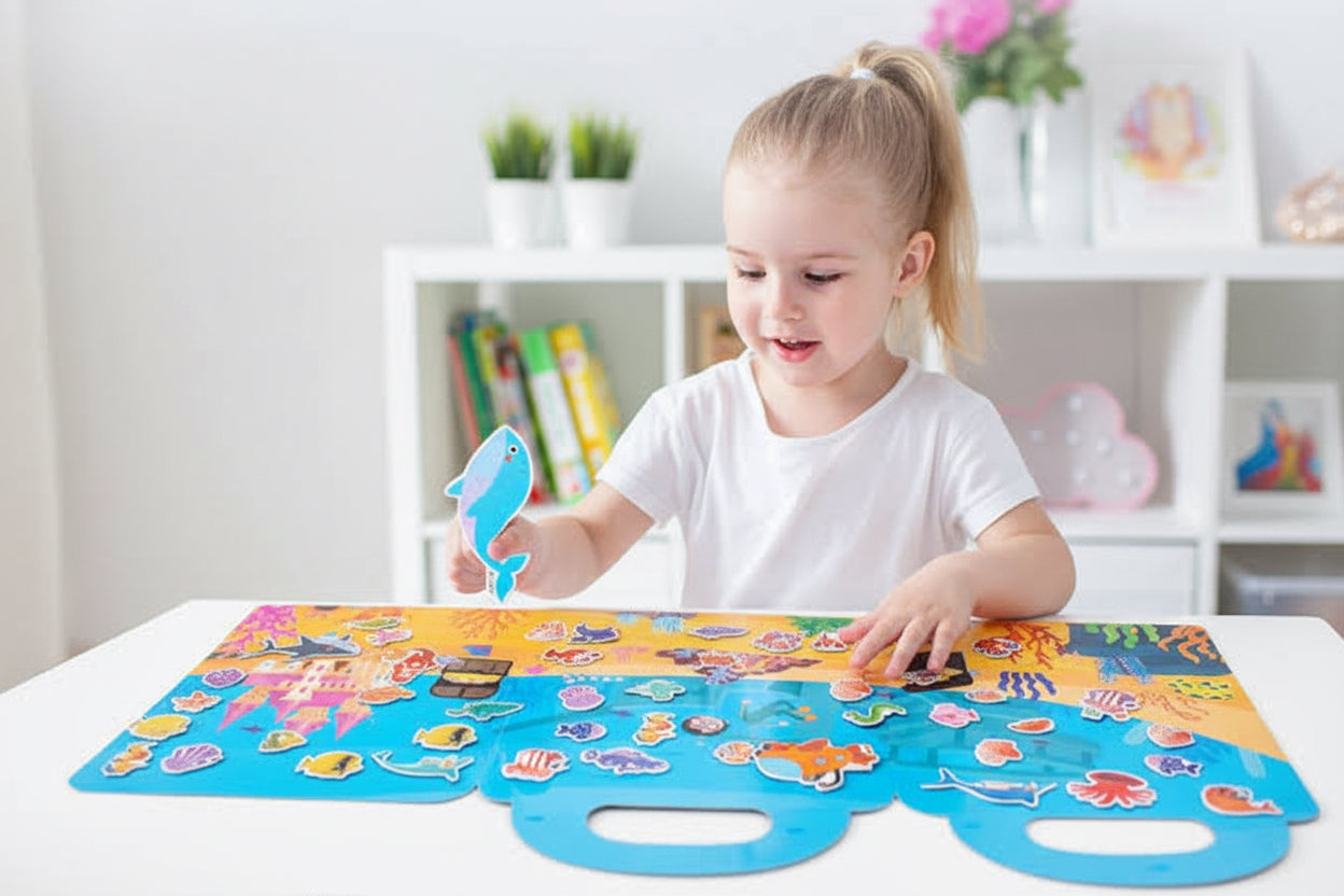Reusable Ocean Animals Sticker Activity Book – Interactive Learning & Play
