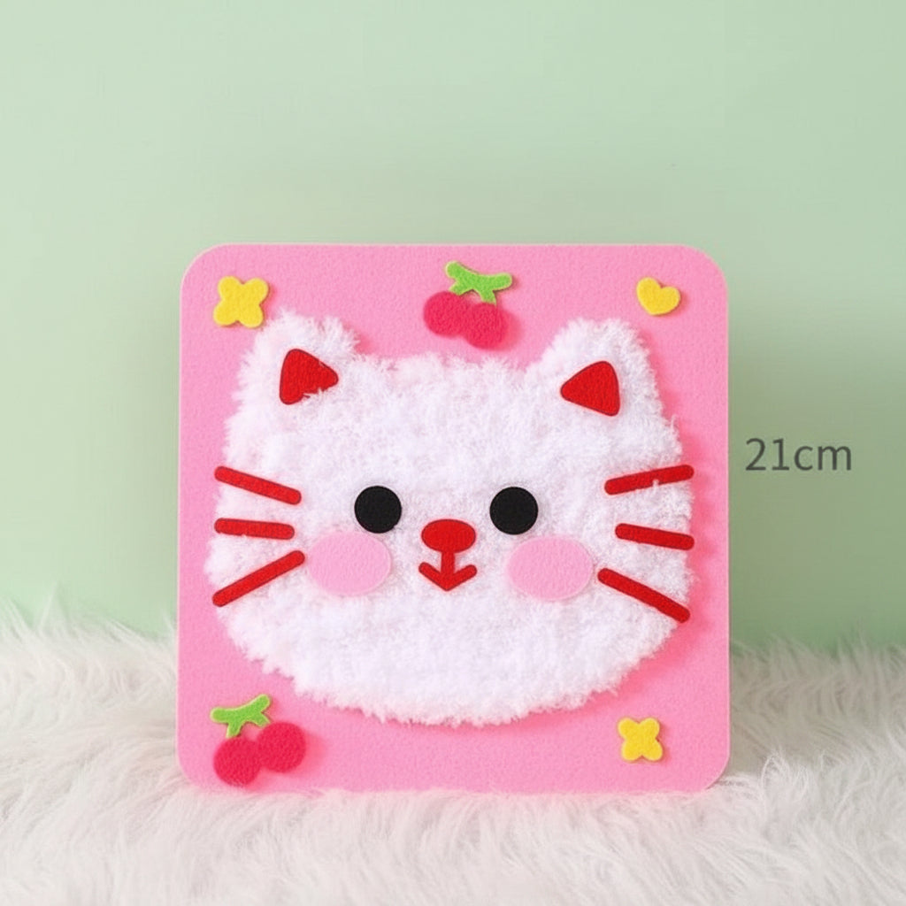 Cute Animals DIY Yarn Embroidery Sensory Craft Kit for Kids (Ages 3-6 Years)