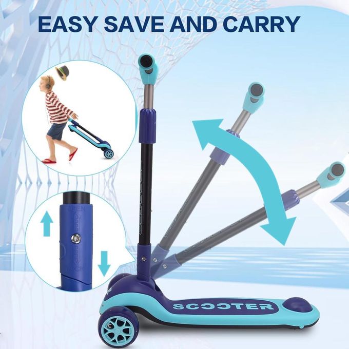 Adjustable 3-Wheel Kick Scooter Sensory Balance Toy for Kids (Ages 3-8 Years)