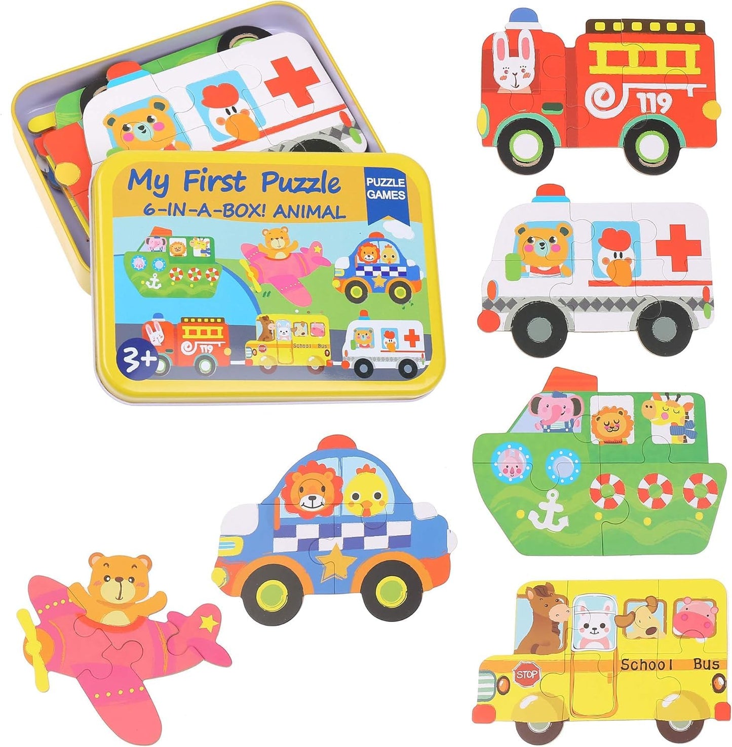 My First Puzzle 6 in 1- Animals & Transportation