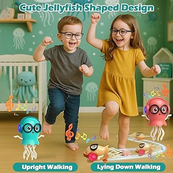 Dancing Jellyfish Musical Toy with LED Lights – Bump & Go Interactive Kids Toy