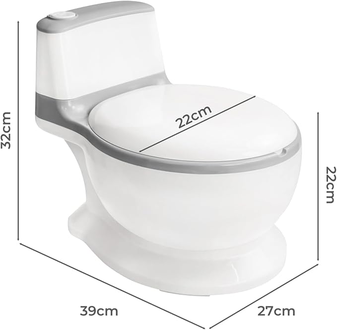 Realistic Toddler Potty Training Toilet with Soft PU Cushion Seat & Removable Waste Basin