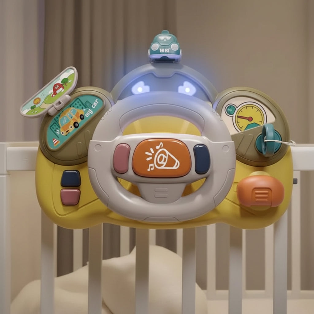 Vivakids Interactive Co-Pilot Steering Wheel | Ages 12m+ | Master Spatial Orientation & Fine Motor Synergy