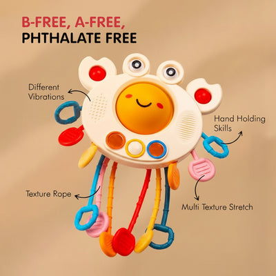 Baby Crab Pull String Sensory Montessori Toy for Toddlers (Ages 18m+)
