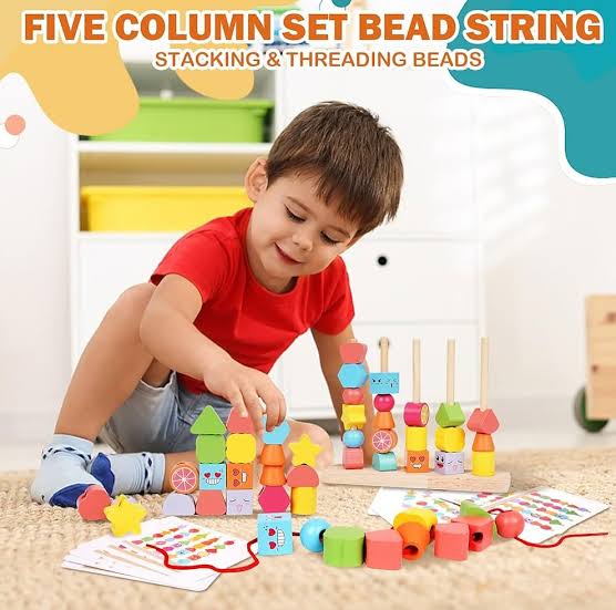 Wooden Five Column Set Bead String