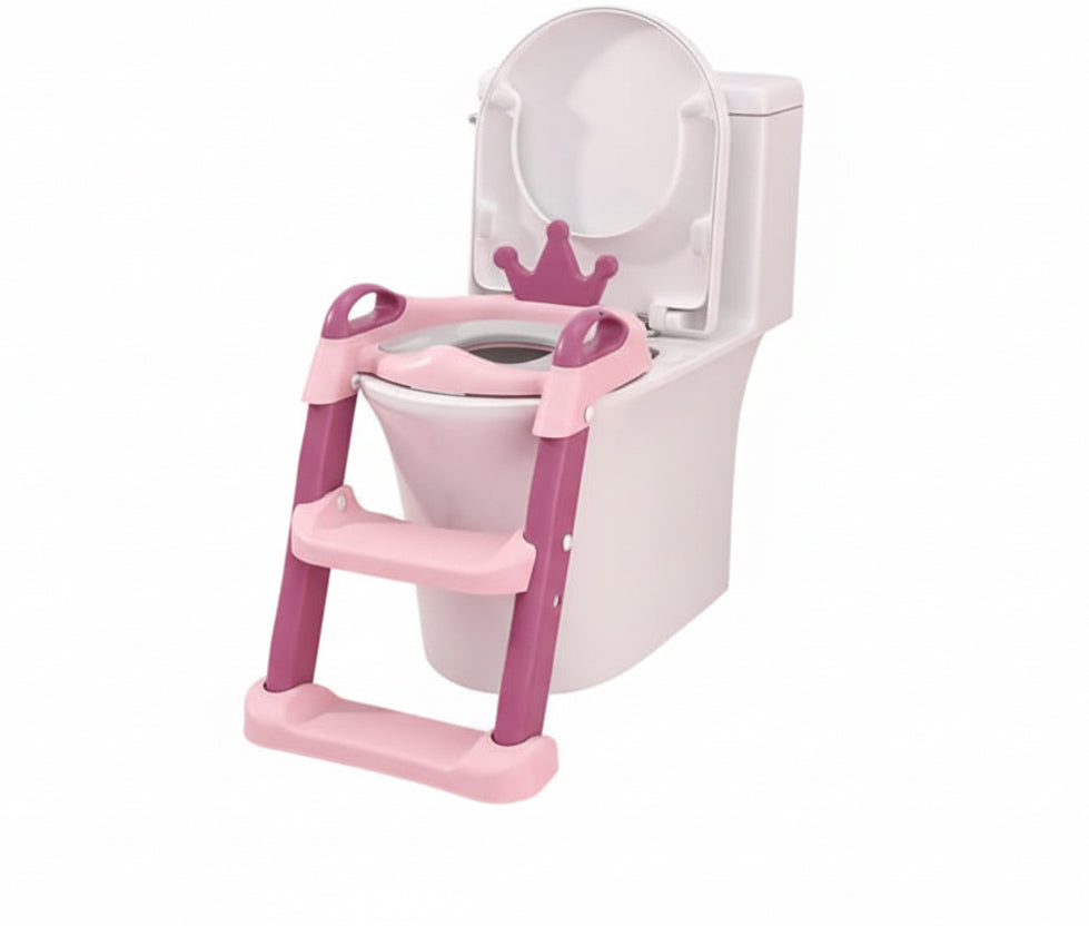 Pink Toddler Toilet Training Seat with Step Ladder