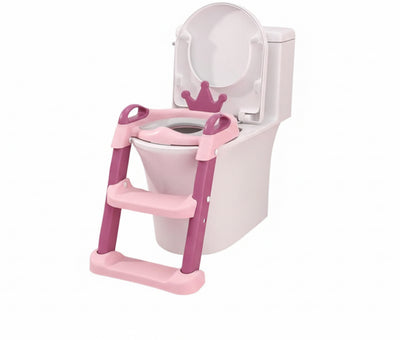 Pink Toddler Toilet Training Seat with Step Ladder