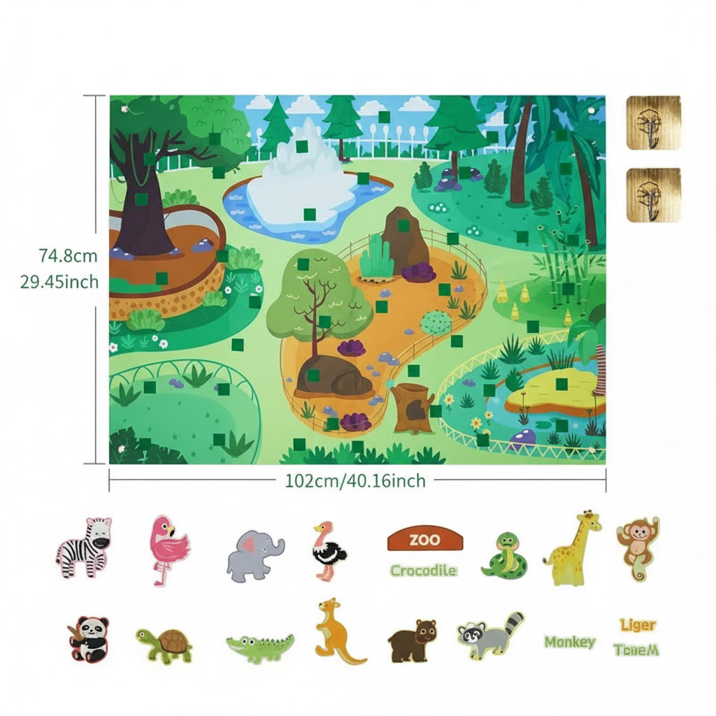 Zoo Animals Felt Story Board – 41-Piece Interactive Learning Set