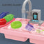 Kids Electric Play Dishwasher & Sink Toy Set with Running Water – 19 Pieces